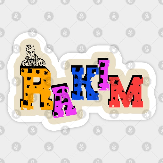 Rakim Allah,colorful Sticker by Degiab